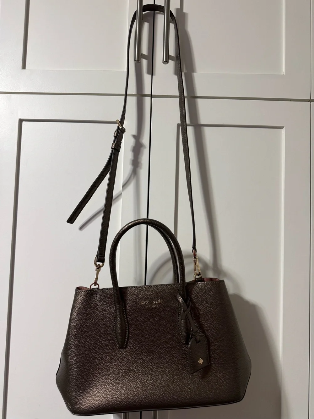 kate spade Metallic Brown Pebbled Leather Satchel